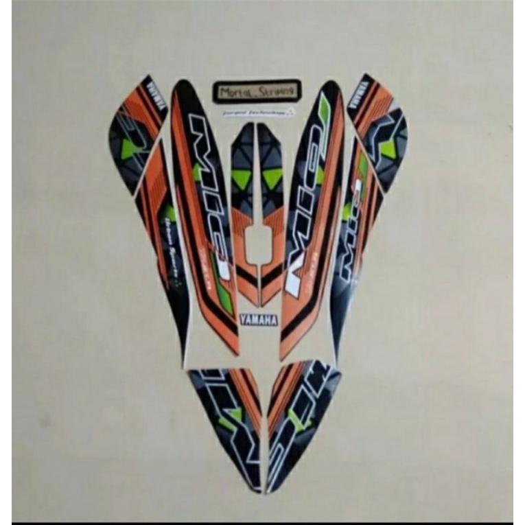 STICKER STRIPING LIS LIST BODY MIO J TAHUN 2014 2015 WARNA HITAM HIJAU STANDAR