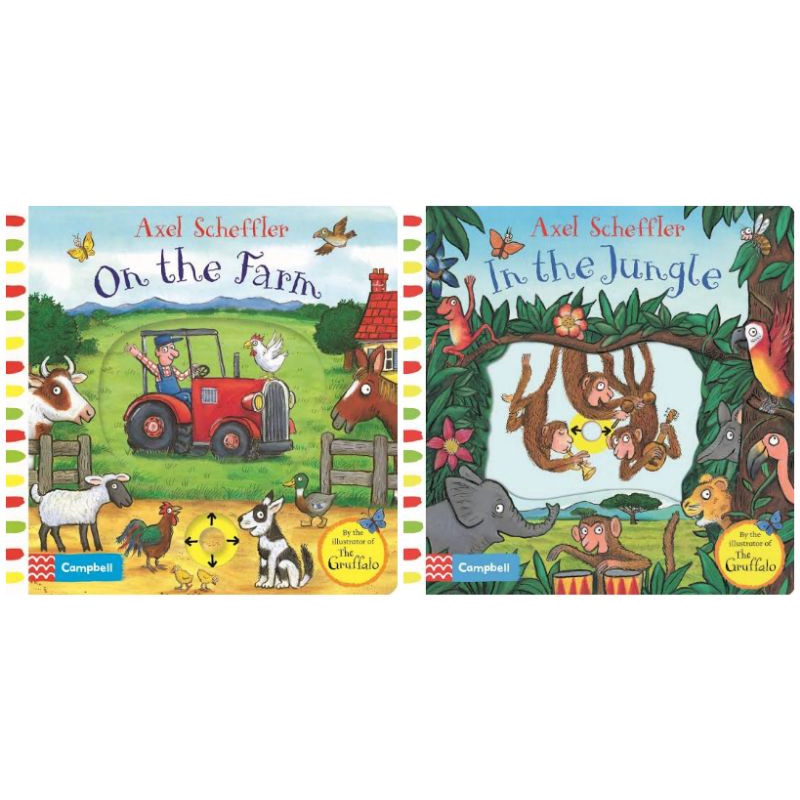 Campbell Axel Scheffler On The Farm/In The Jungle. Buku Cerita/Story Anak Import
