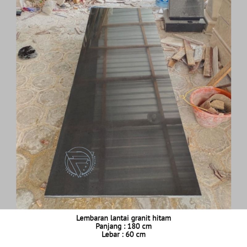 Granit hitam siku poles bahan Lembaran batu alam asli granit hitam 180x60 perlembar