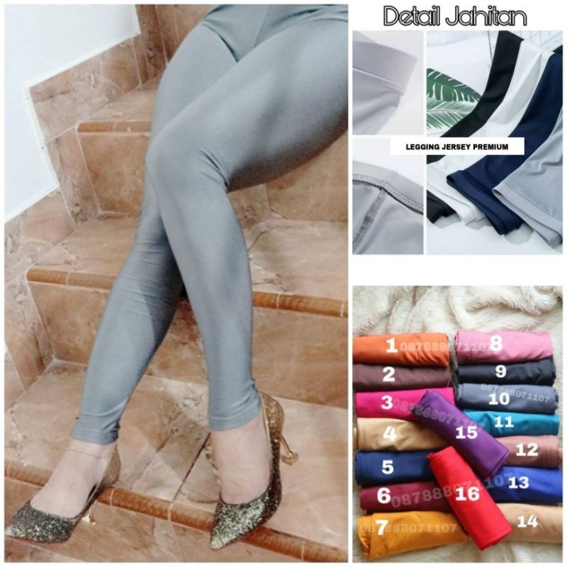 ☄️COD☄️ Legging Polos Wanita Premium Spandex Jersey Licin Fit S-XL (Bb 40-65 kg) /Leging Panjang Wanita