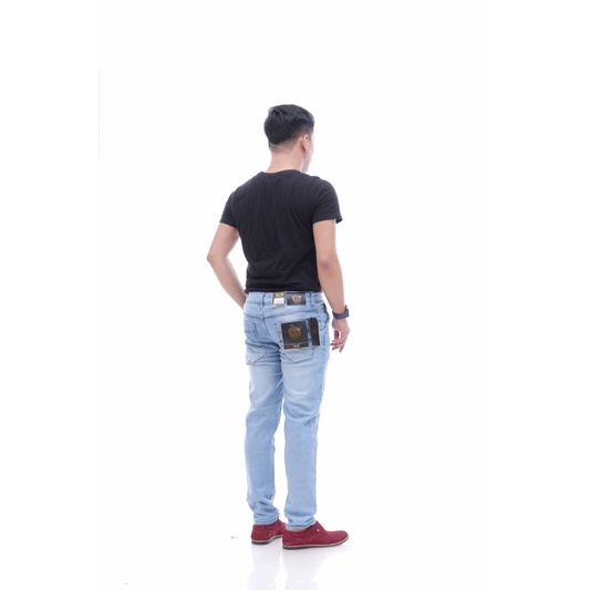 NIZMDENIM CELANA PRIA JEANS HITAM PANJANG STRETCH NGARET MELAR SLIMFIT JEANS / PENSIL-Bio blitz pensil