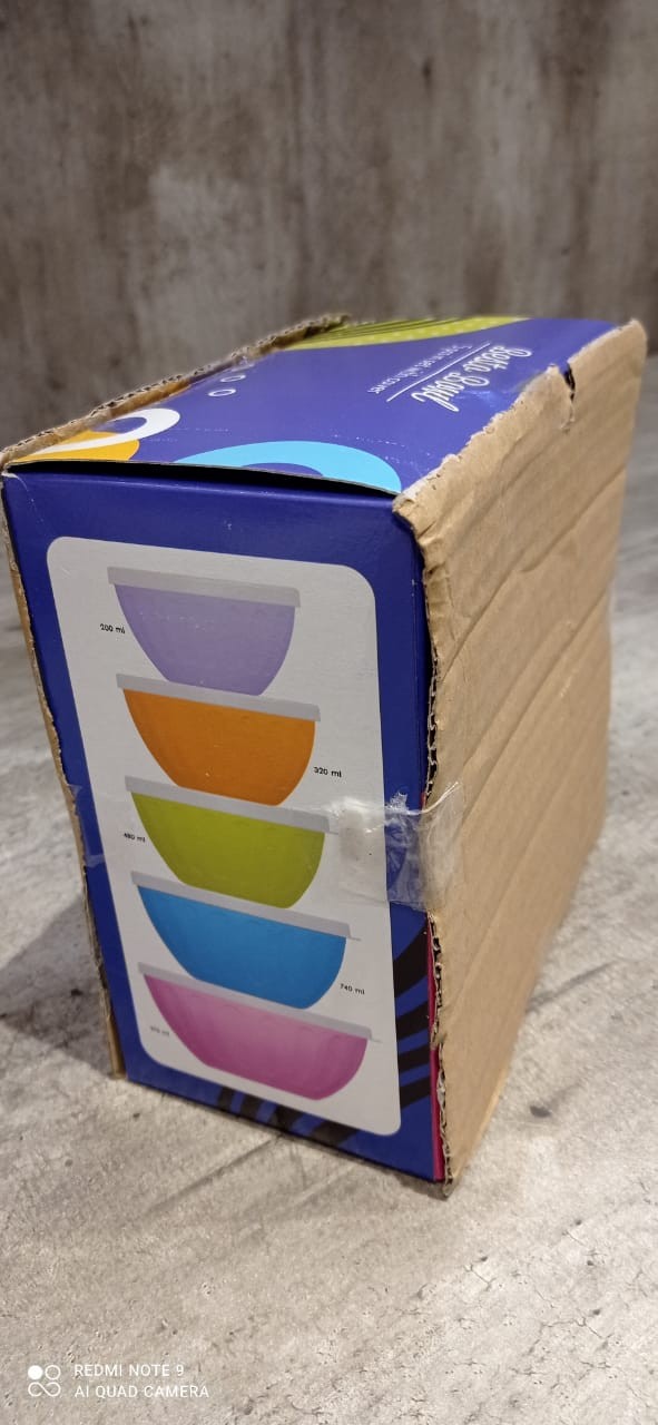 Mangkok Beranak Plastik Warna Warni/mixing Bowl Set 5pc