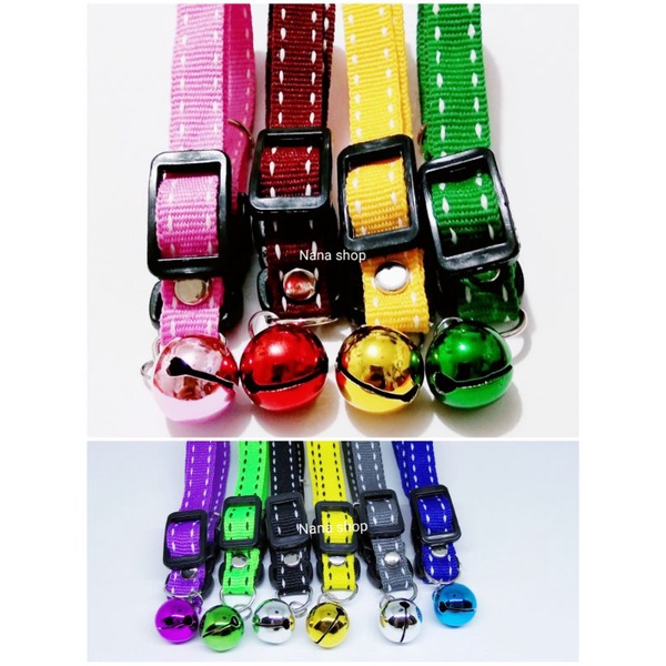 kalung leher kucing anjing kelinci tali motif strip lonceng pet collor cat dog
