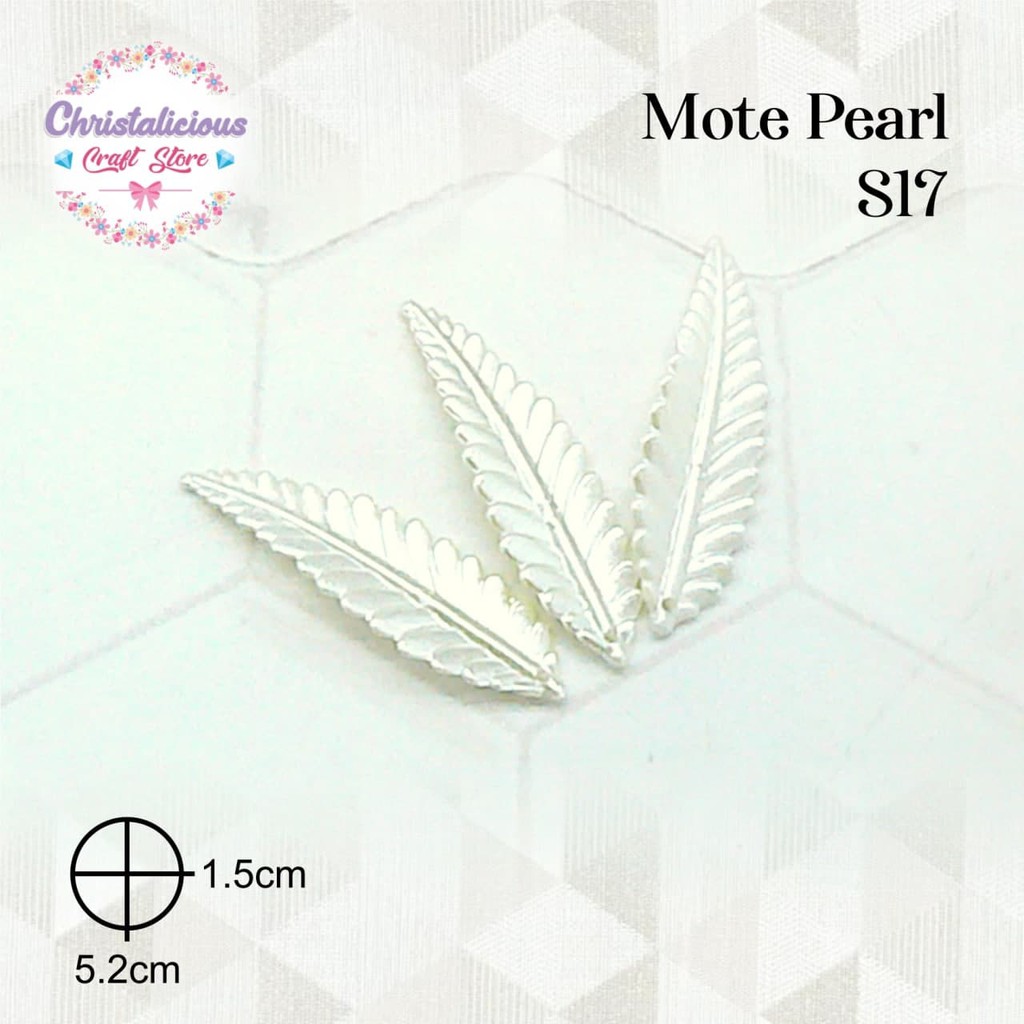 Aplikasi Akrilik Mote white pearl bahan craft, bunga akrilik, kelopak bunga akrilik bahan aksesories