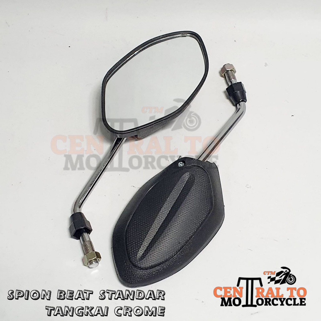 SPION STANDAR TANGKAI HITAM &amp; CROME HONDA BEAT SCOOPY GENIO VARIO 110 125 150