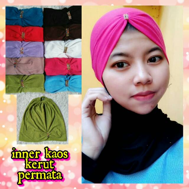 Ciput kaos kerut risty permata