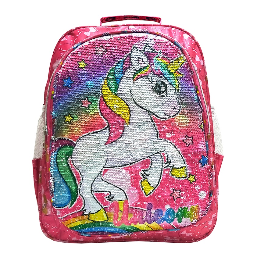 APPA Tas Ransel Anak Prempuan Sekolah Sequin Usap 2 Gambar Karakter FROZEN - UNICORN