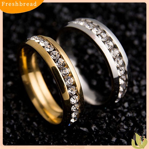 Fresh| Cincin Berlian Imitasi Bahan Titanium Steel Untuk Pria Dan Wanita