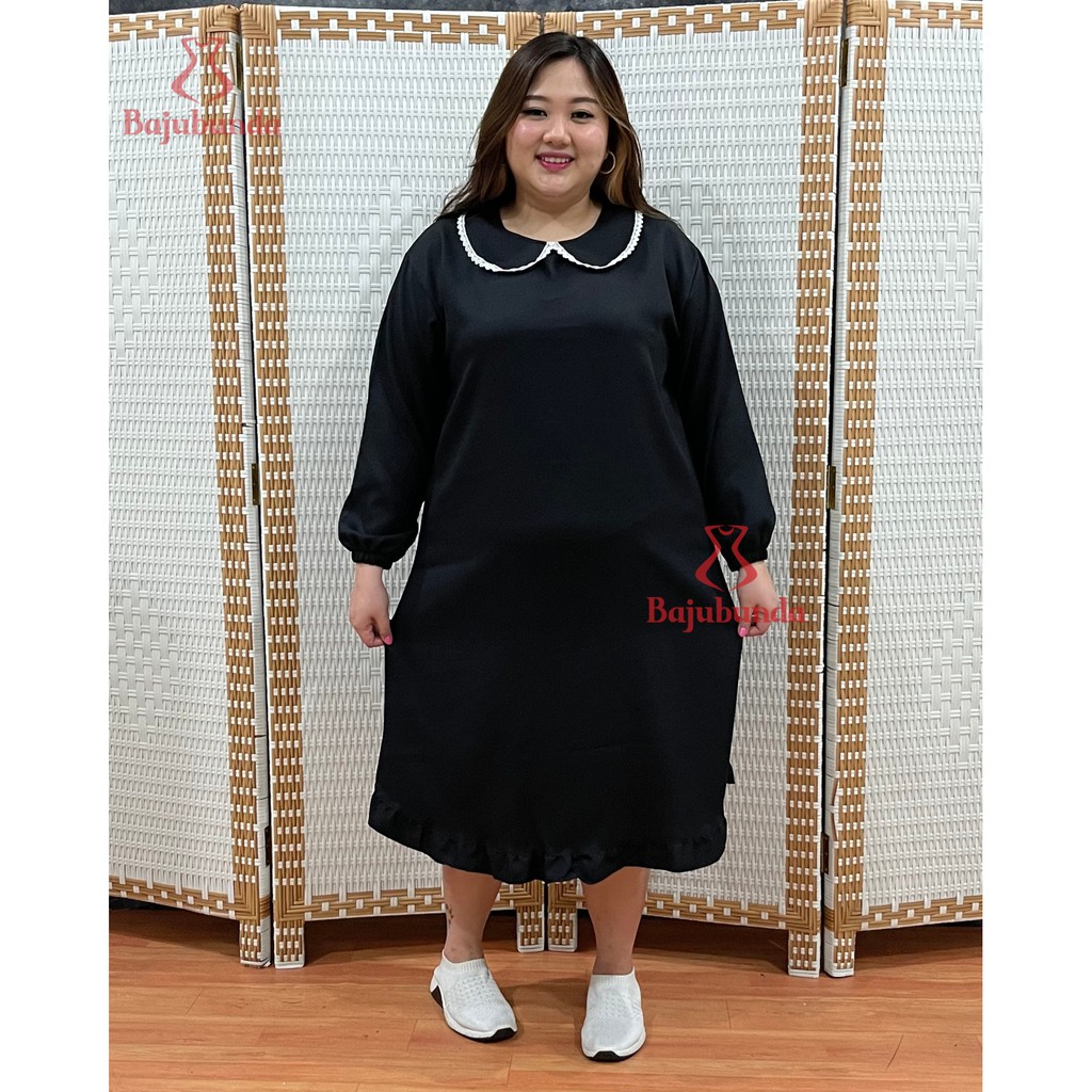 LD 120 Tunik Jumbo Big Size Polos Kerah Renda IVANA