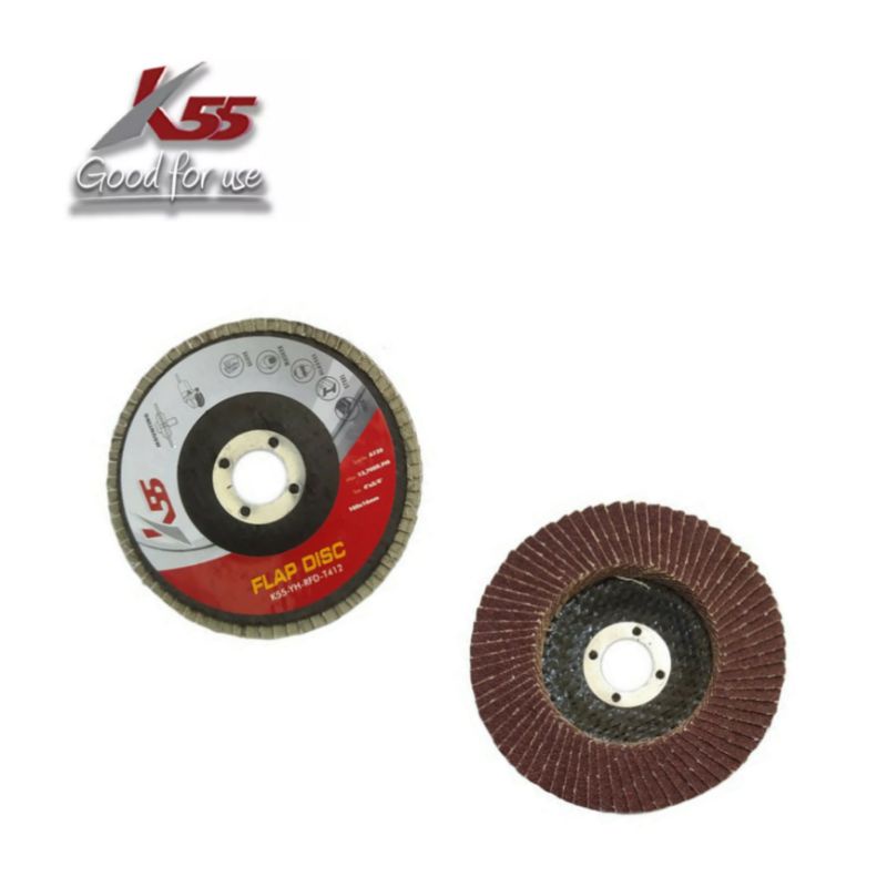 K55 Mata Gerinda Amplas Tumpuk Susun 4 inch Flap Disc Grade A150