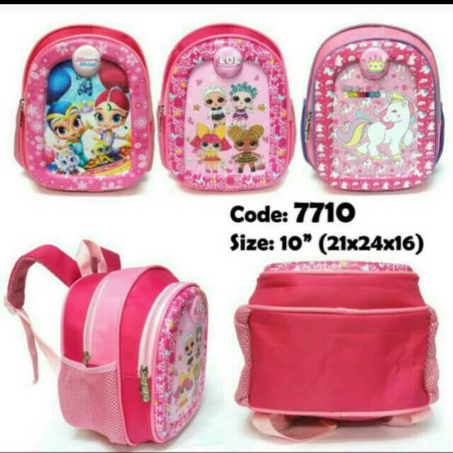 Tas fashion anak import Lol, Shimmer and shine, unicorn