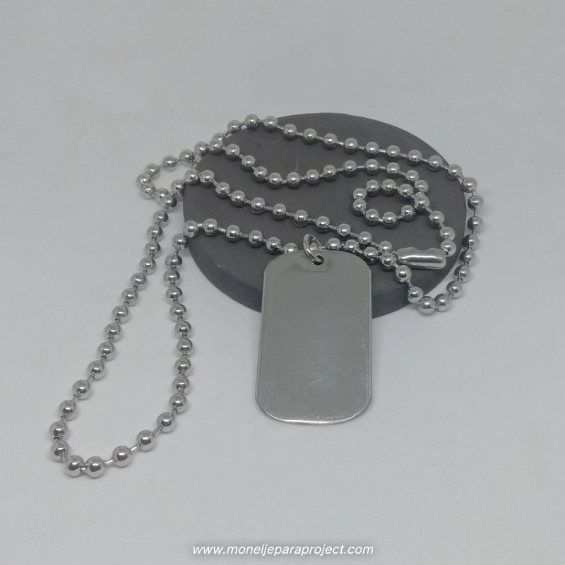 Kalung Pria Baja Model Lada Liontin Army DogTag Anti Karat (Free Ukirnama)