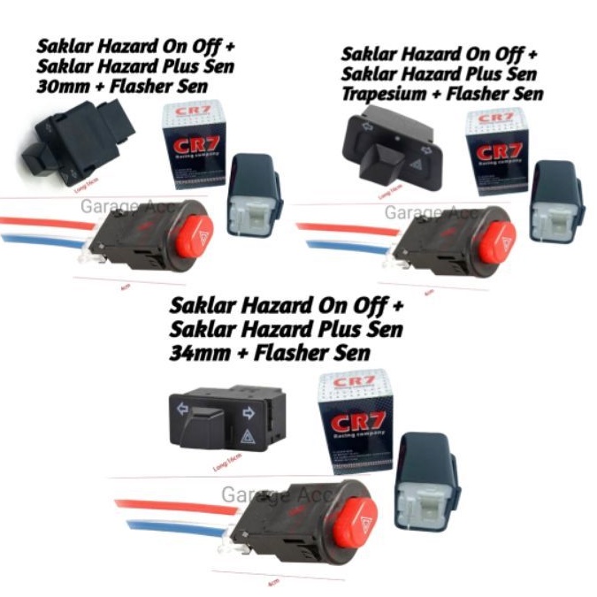 Saklar Tombol Hazard Switch On Off Hazard Sepeda Motor Universal Plus Saklar Tombol Hazard Plus Sein Plus Flasher Sen