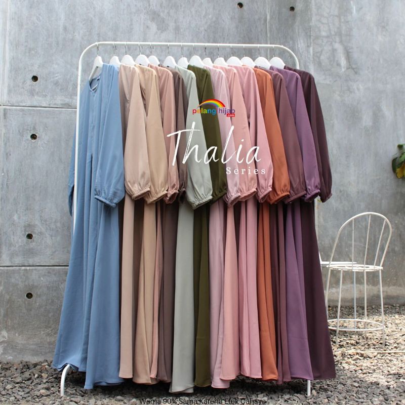 Gamis Thalia Pelangi Hijab Original Ready Stok Gamis Syari Polos Terbaru Murah Berkualitas