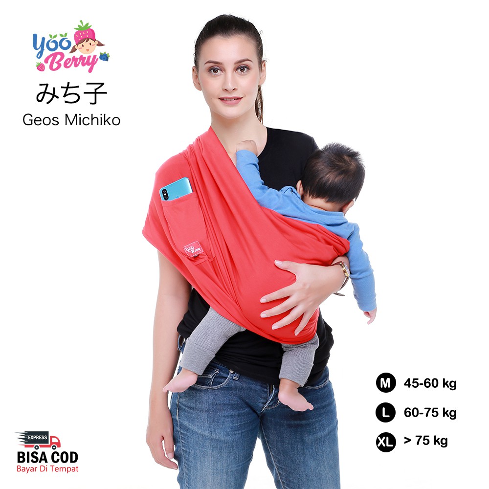 YooBerry Michiko Geos Gendongan Bayi Samping Baby Sling 0-3 Tahun Berry Mart