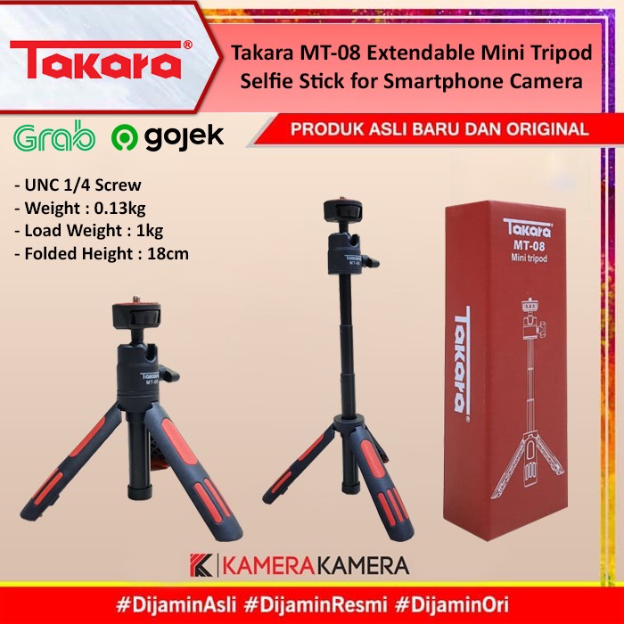 PREMIUM ORIGINAL PORTABLE LIGHTWEIGHT KAMERA HANDPHONE Premium Quality Tripod Takara Eco 193A Hp Kam