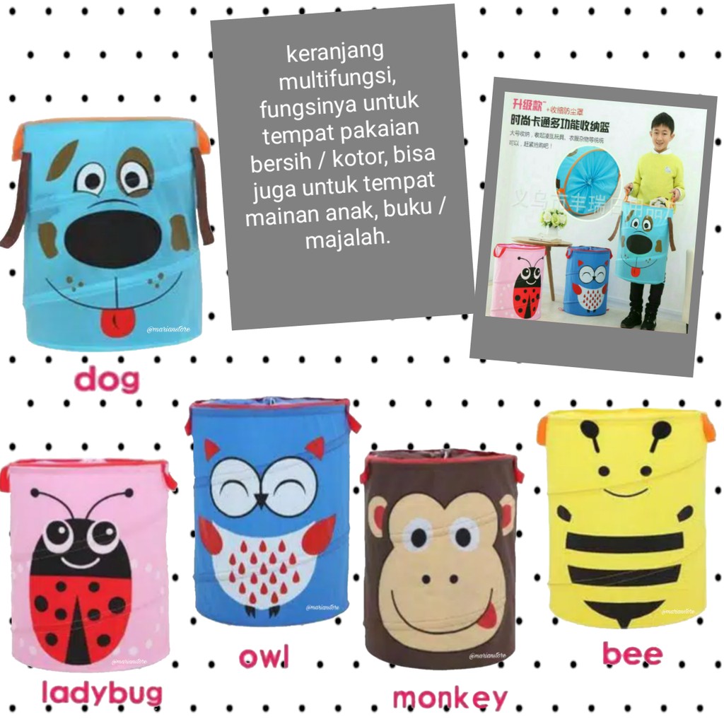 KERANJANG LAUNDRY  LIPAT ANIMAL SKIPHOP KERANJANG BAJU  