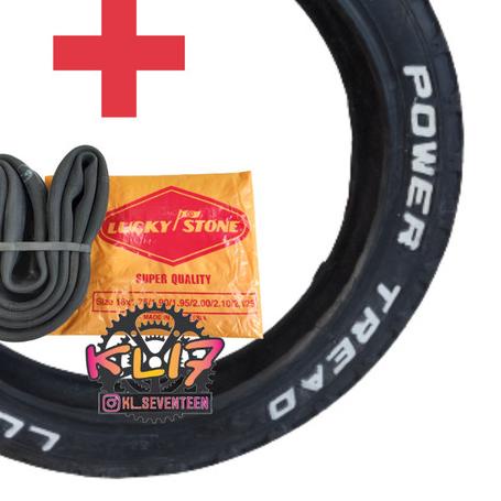 BAN LUAR 16 x 2.125 LUCKY STONE PLUS BAN DALAM 16 PAKET BAN SEPEDA 16 - BAN LUAR