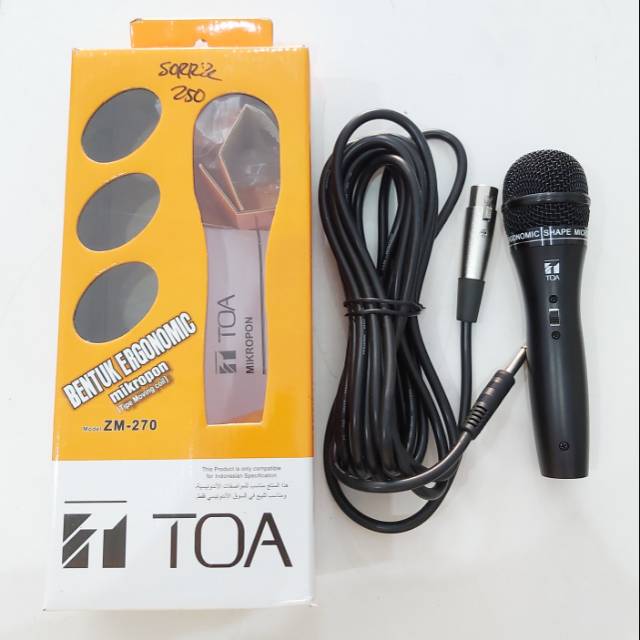 (BISA COD) Microphone TOA ZM-270 DYNAMIC Mic Mikrofon Kabel toa Original