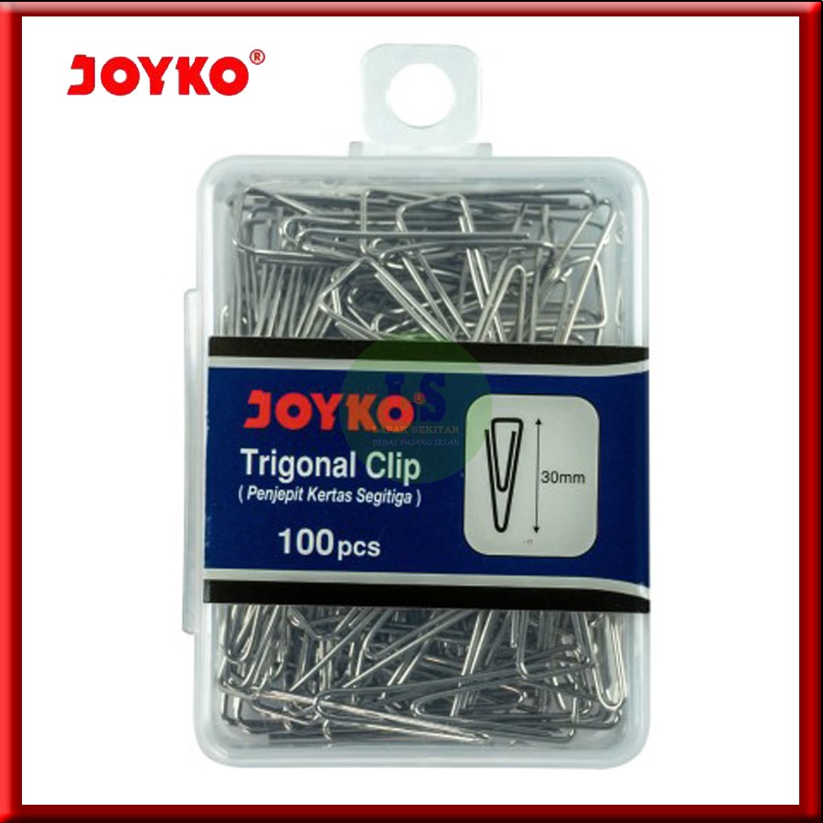 

Trigonal Clip / Penjepit Kertas Segitiga Joyko No. 1P / 1 BOX 100 PCS