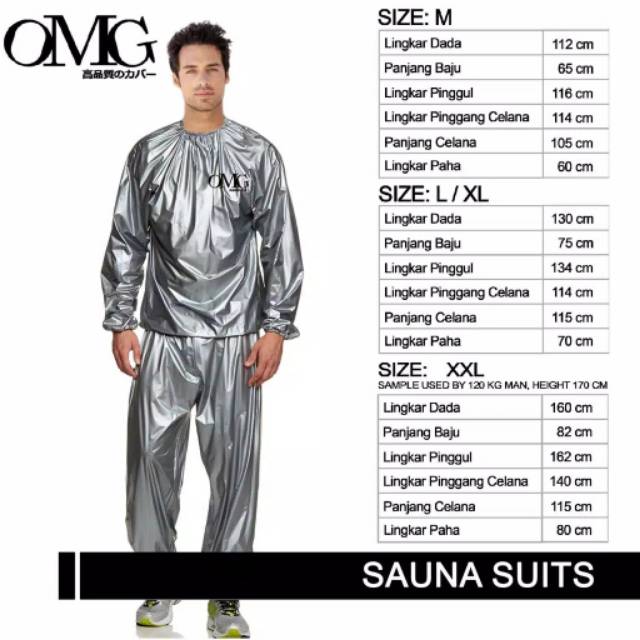 OMG Sauna Suit / Baju Sauna / Jaket Celana Sauna Pembakar Lemak Pria - Wanita