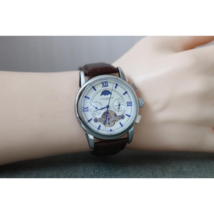 JAM TANGAN PRIA PATEK PHILIPPE AUTOMATIC CHRONO ACTIVE (ADA 3 WARNA) - I DARK BRWN S