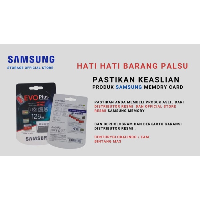 Samsung MicroSD EVO Plus 32GB 64GB 128GB 256GB 512GB Garansi Resmi 10 thn