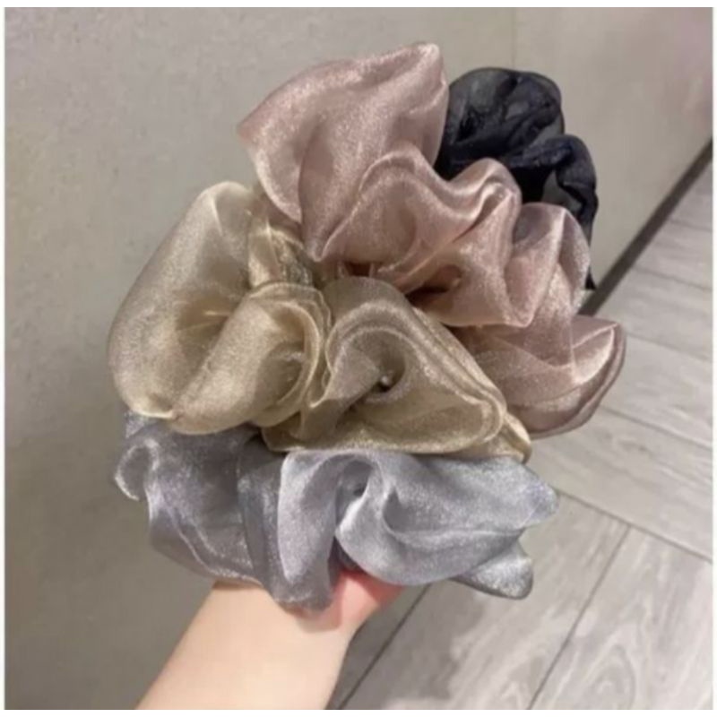 Scrunchie Organza - Kunciran Ikat Rambut Korea (besar) Cepol Hijab/Jilbab