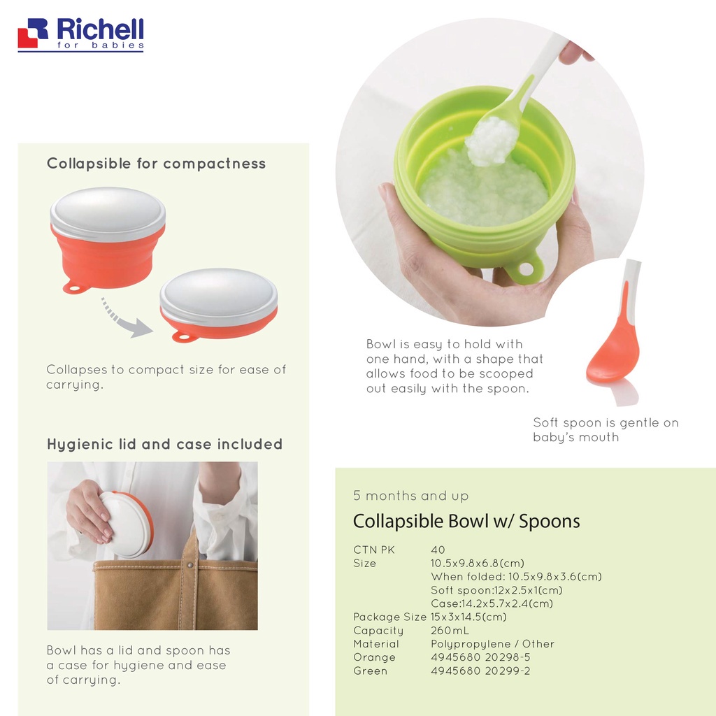 Richell Collapsible Bowl W/ Spoons