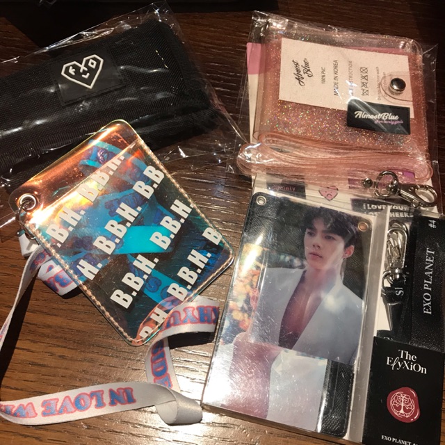 Exo sehun wallet almost blue baekhyun fansite hologram exol ace kit