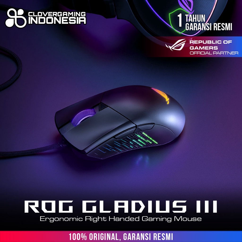 Asus ROG Gladius III Wired - Ergonomic Right Handed Gaming Mouse