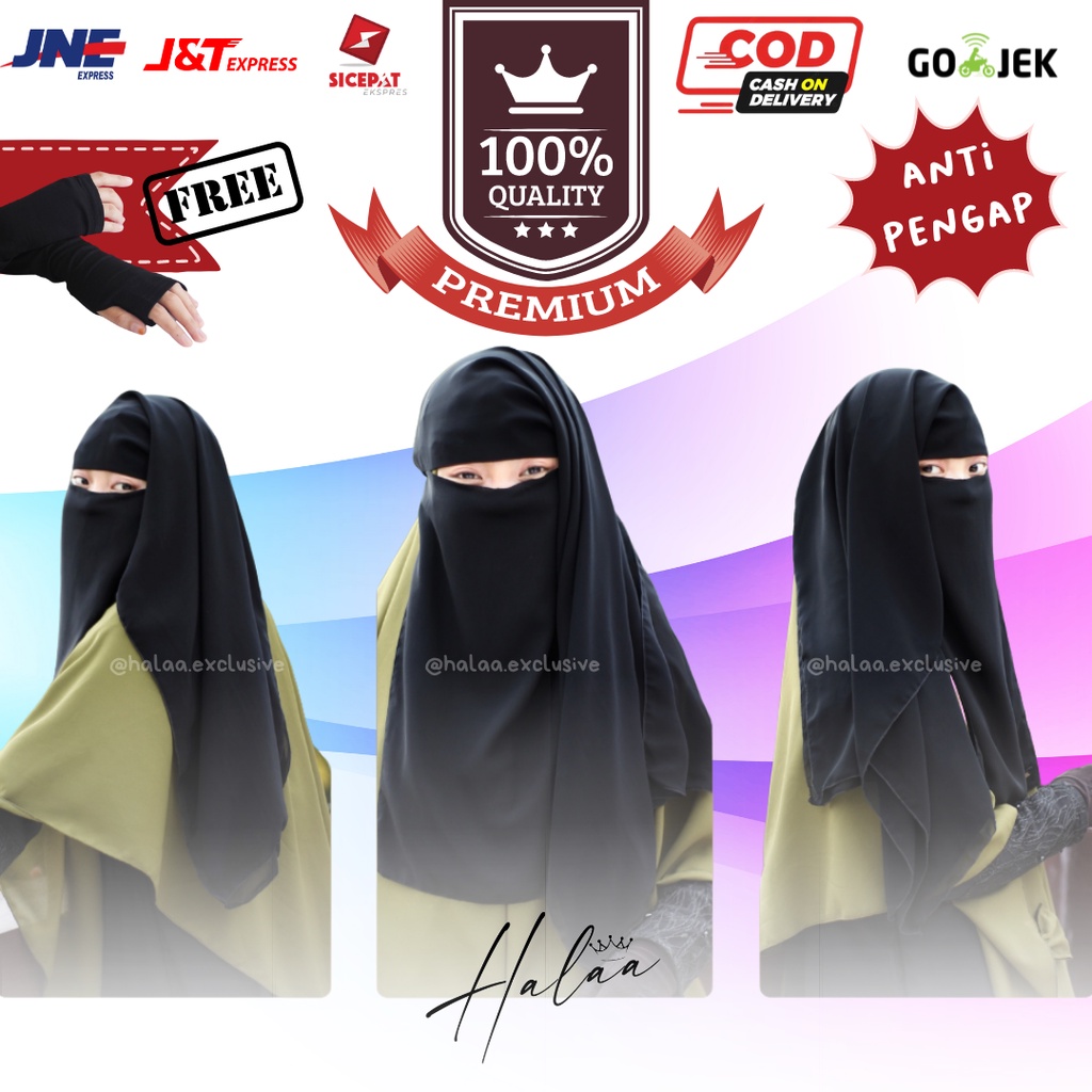 NIQAB YAMAN PENDEK / Cadar Mesir