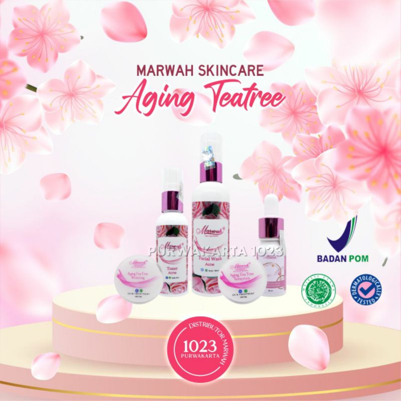 Marwah Skincare Paket Diamond Aging Teatree Perawatan Wajah flek atau untuk wajah berminyak flek