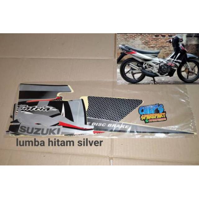 Striping satria 120 ru lumba hitam silver