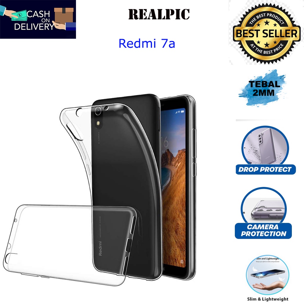 Case Xiaomi Redmi 7a Casing Clear HD KETEBALAN 2MM BENING TRANSPARAN TPU Premium Softcase