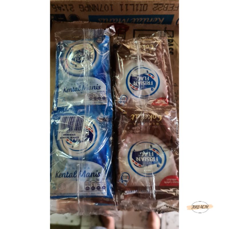 

[SAMEDAY] [COD] Susu bendera kental manis renceng isi 6 pcs/ setengah lusin, susu putih, susu coklat