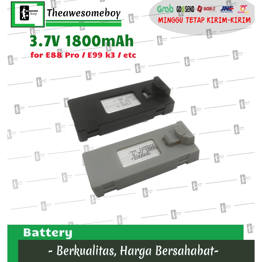 Baterai E88 Pro / E99 K3 / P8 Drone / P5 Drone 4K Quadcopter 3.7V 1800mAh
