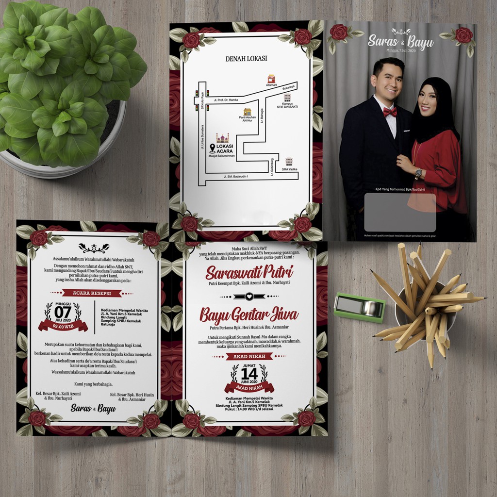 surat undangan pernikahan murah elegan
