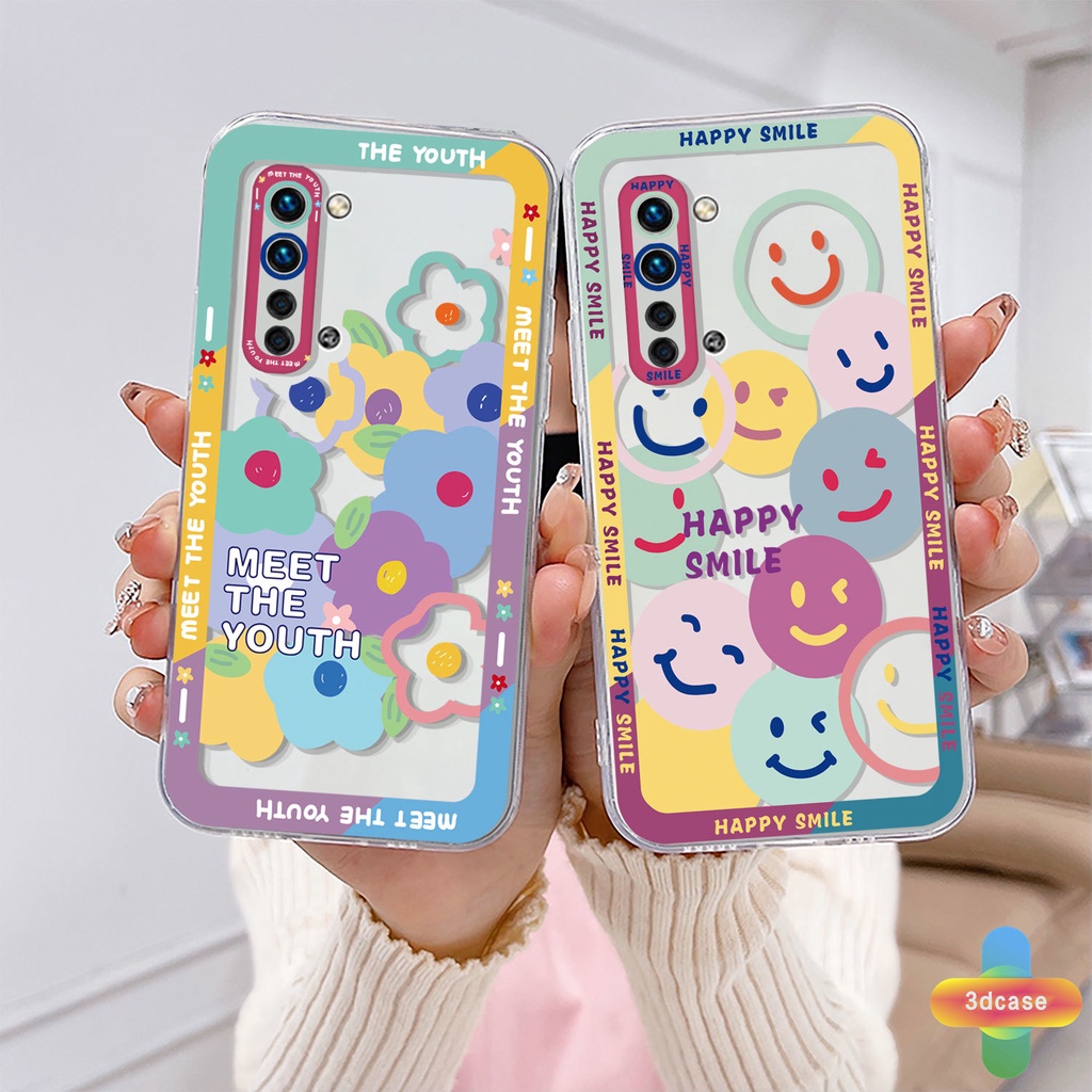 Case HP Realme C21Y C31 C35 C11 2021 C15 C21 C25 C20 C3 C12 C2 C25S 5S 5 5S 5i C17 7i C1 C25Y C2 C3i 6i C20A realme Narzo 20 10 10A 20A 30A A7 A5S A15 A16 Y12 Y20 Y15S A03 Cute Happy Smiley TPU Shockproof Angel Eyes Protector Cover