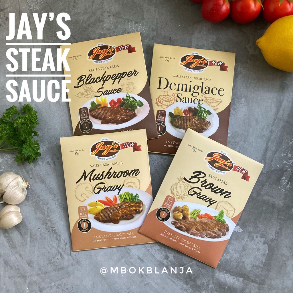 

JAYS JAY'S JAY STEAK SAUCE SAUS STEAK GRAVY 25 GRAM