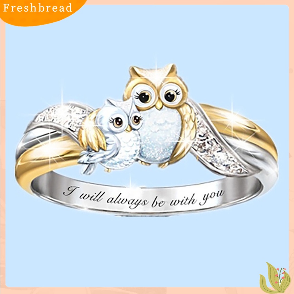 Terlaris Ring Internal Lettering Implying Faux Drill Jewelry Gifts Animal Owl Ring for Christmas