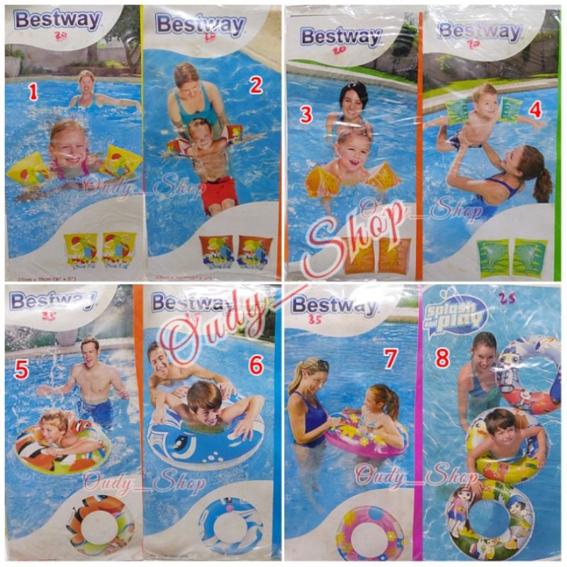 Kiddie Swim Ring Ban Pelampung Bulat dan Ban Pelampung Lengan Anak Bestway