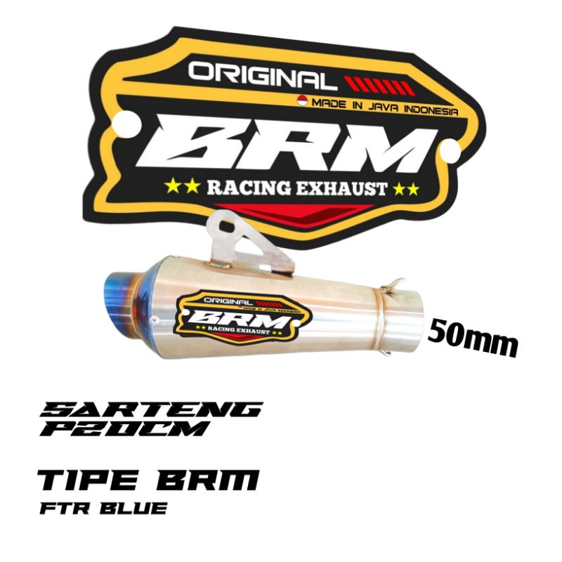 knalpot BRM fantera blue cornelo blu original brm racing inlet 50mm