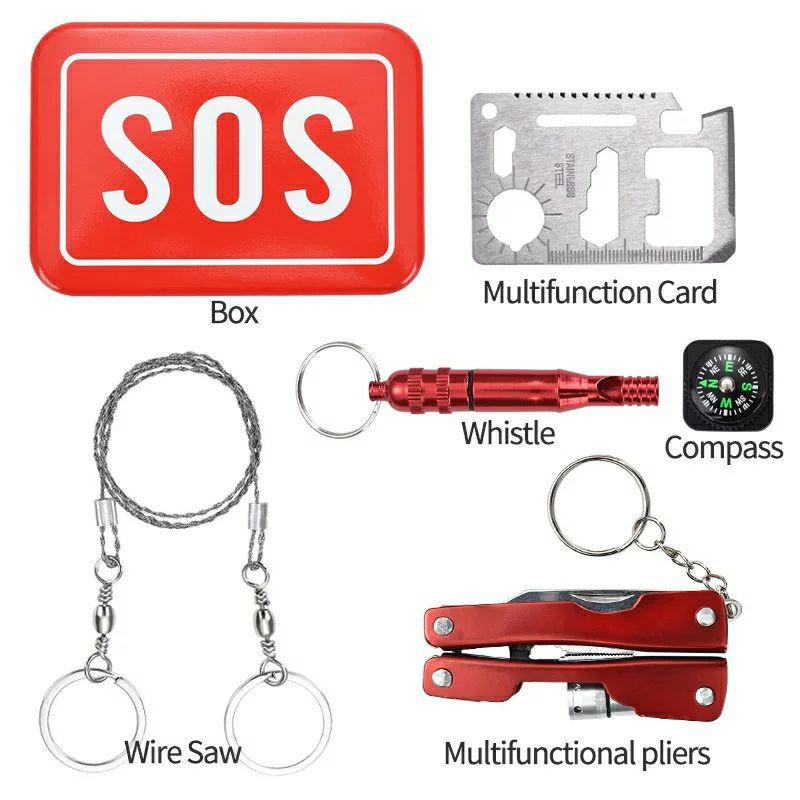 SOS Escape Tool Kit Survival Peralatan Camping Outdoor Tactical