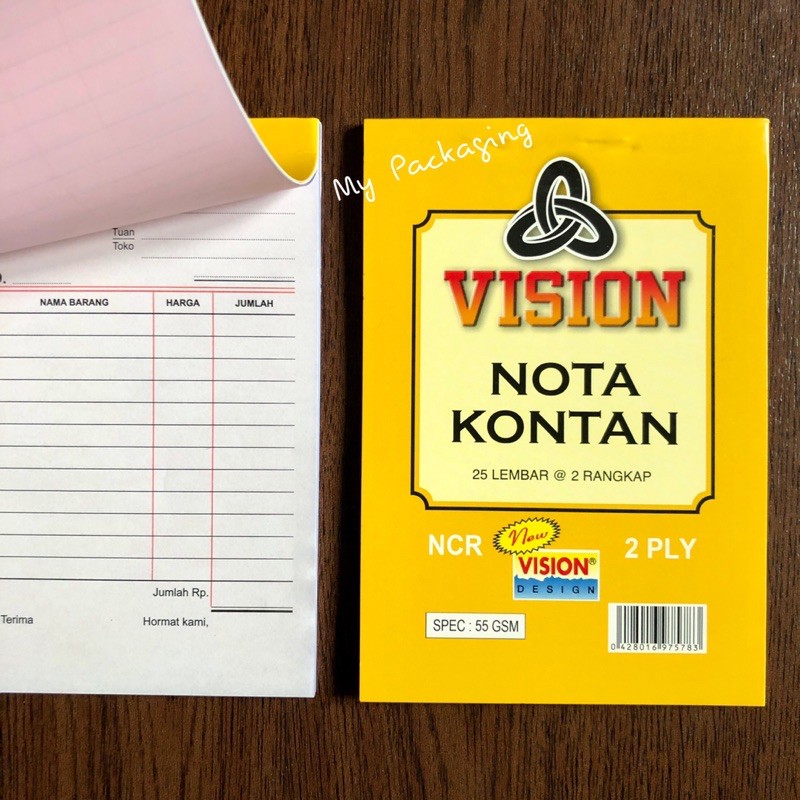 Buku Nota Kontan Kecil Rangkap 2 ply NCR / K2 - 25 lembar @ 2 Rangkap