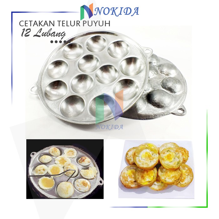 Nokida Cetakan Telur Puyuh 12 Lubang / Wajan Takoyaki / Penggorengan Telor
