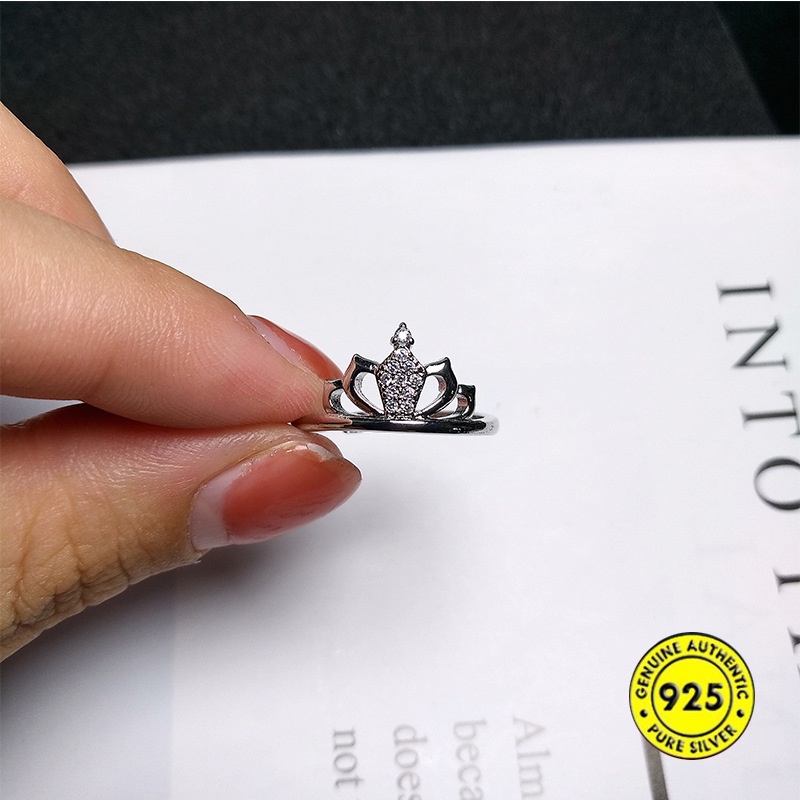 Cincin Sterling Silver 925 Model Terbuka Adjustable Untuk Wanita