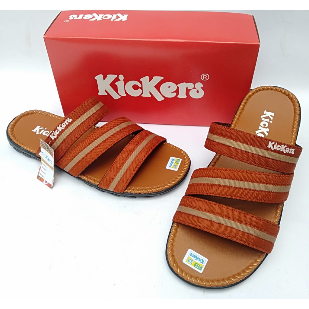 Sandal pria kickers sendal slide original selop casual dewasa slop distro terbaru murah kekinian COD