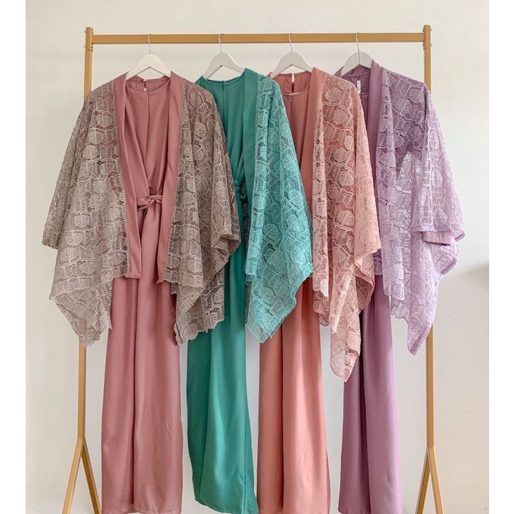 LACE DRESS / Dress with brukrat / tule dress / dress lebaran / dress busui brokrat / set busui friendly