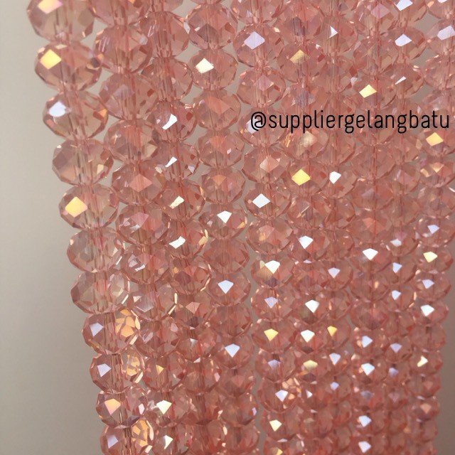 Crystal Ceko Doff 10mm PINK BENING aksesoris bahan perhiasan wanita gelang kalung online shop olshop